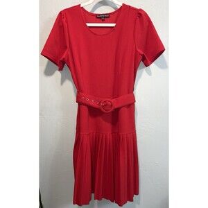 elizabeth and nicole pleated dress Elizabeth & Nicole Women Dress Sz L mauve pink cuff short D1